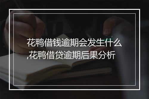 花鸭借钱逾期会发生什么,花鸭借贷逾期后果分析