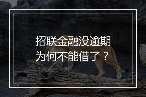 招联金融没逾期为何不能借了？