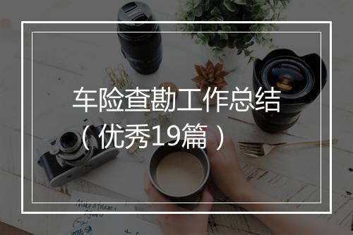 车险查勘工作总结（优秀19篇）