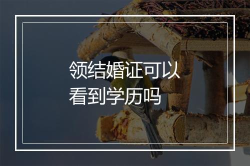 领结婚证可以看到学历吗