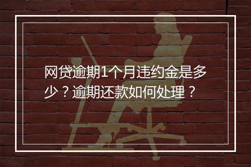 网贷逾期1个月违约金是多少？逾期还款如何处理？