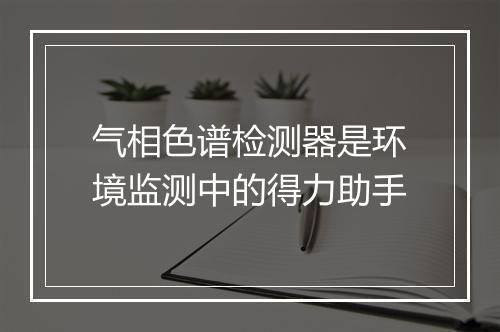 气相色谱检测器是环境监测中的得力助手