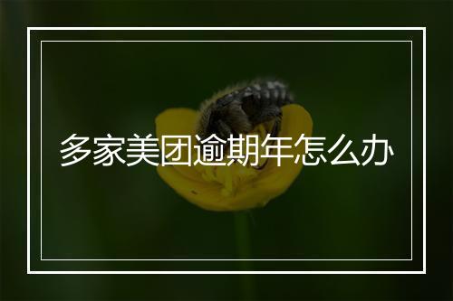 多家美团逾期年怎么办
