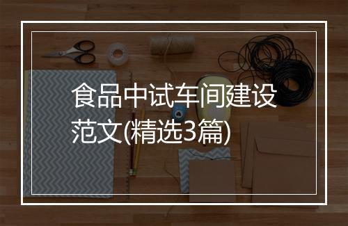 食品中试车间建设范文(精选3篇)