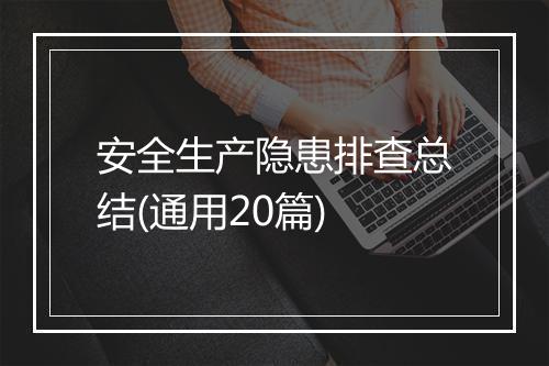安全生产隐患排查总结(通用20篇)
