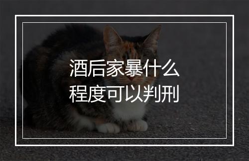 酒后家暴什么程度可以判刑