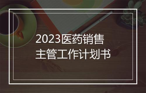 2023医药销售主管工作计划书
