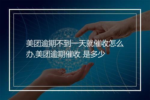 美团逾期不到一天就催收怎么办,美团逾期催收 是多少
