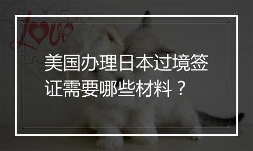 美国办理日本过境签证需要哪些材料？