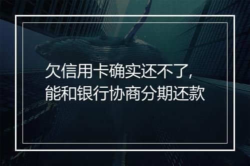 欠信用卡确实还不了,能和银行协商分期还款