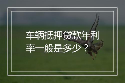 车辆抵押贷款年利率一般是多少？