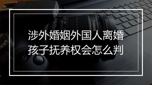 涉外婚姻外国人离婚孩子抚养权会怎么判