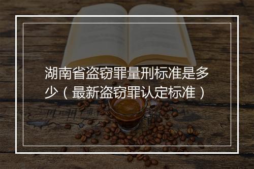 湖南省盗窃罪量刑标准是多少（最新盗窃罪认定标准）