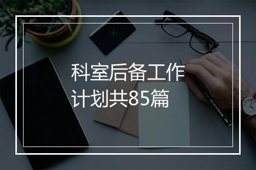 科室后备工作计划共85篇