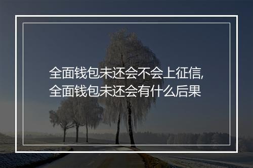 全面钱包未还会不会上征信,全面钱包未还会有什么后果