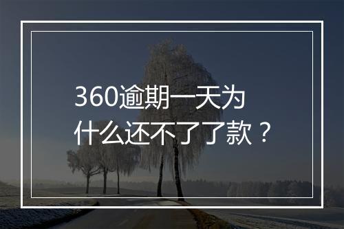 360逾期一天为什么还不了了款？