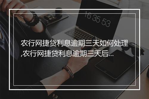 农行网捷贷利息逾期三天如何处理,农行网捷贷利息逾期三天后的应对
