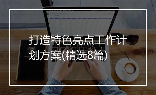 打造特色亮点工作计划方案(精选8篇)