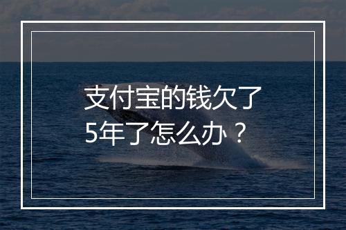 支付宝的钱欠了5年了怎么办？
