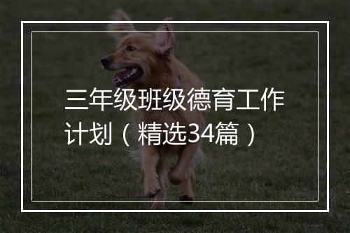 三年级班级德育工作计划（精选34篇）