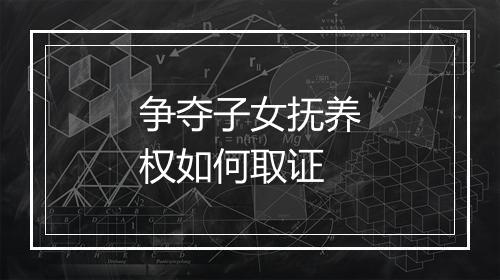 争夺子女抚养权如何取证