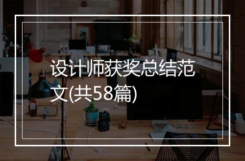 设计师获奖总结范文(共58篇)