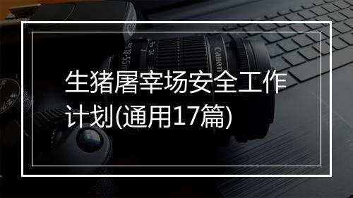生猪屠宰场安全工作计划(通用17篇)