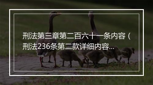 刑法第三章第二百六十一条内容（刑法236条第二款详细内容）