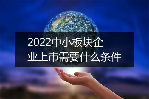 2022中小板块企业上市需要什么条件