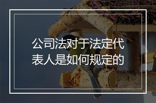 公司法对于法定代表人是如何规定的