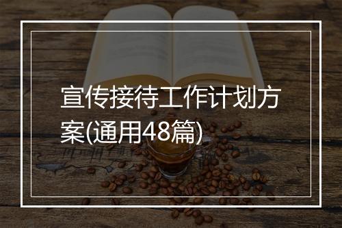 宣传接待工作计划方案(通用48篇)