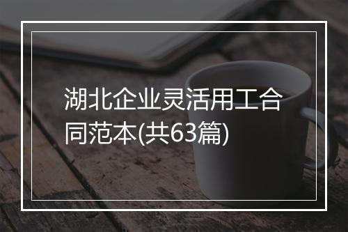 湖北企业灵活用工合同范本(共63篇)
