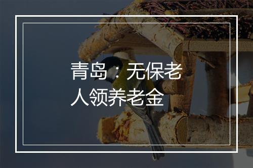 青岛：无保老人领养老金