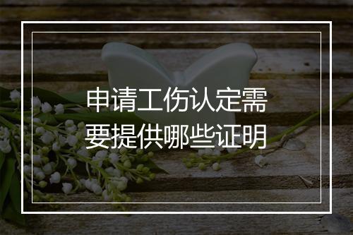 申请工伤认定需要提供哪些证明