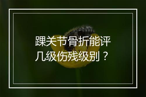 踝关节骨折能评几级伤残级别？