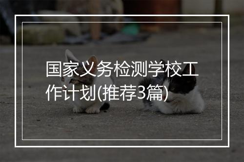 国家义务检测学校工作计划(推荐3篇)