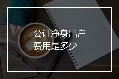 公证净身出户费用是多少
