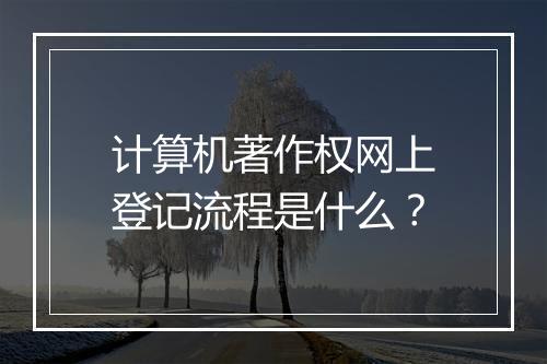 计算机著作权网上登记流程是什么？