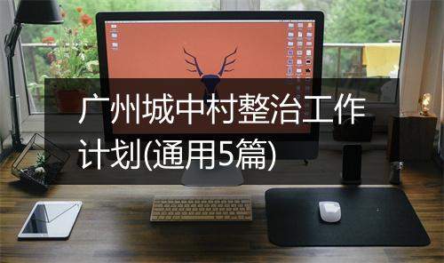 广州城中村整治工作计划(通用5篇)