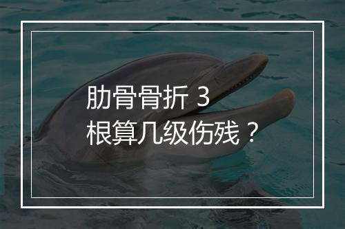 肋骨骨折 3 根算几级伤残？