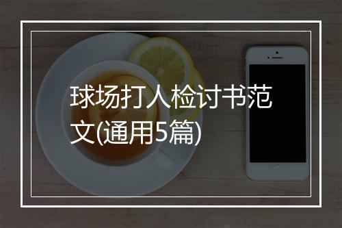 球场打人检讨书范文(通用5篇)