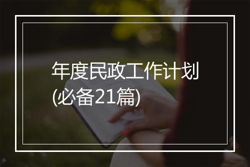 年度民政工作计划(必备21篇)