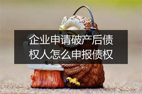 企业申请破产后债权人怎么申报债权
