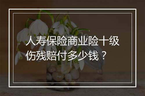 人寿保险商业险十级伤残赔付多少钱？