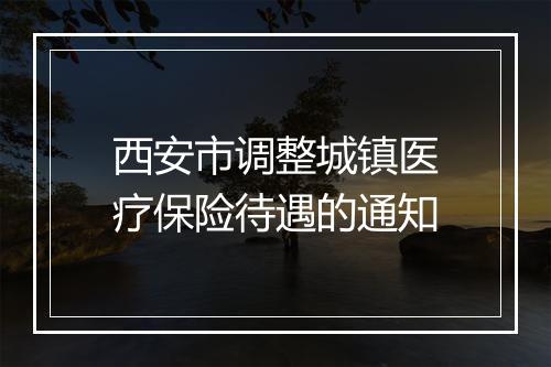 西安市调整城镇医疗保险待遇的通知