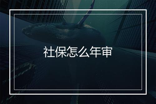 社保怎么年审