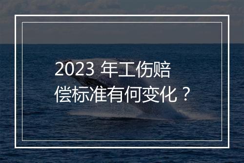 2023 年工伤赔偿标准有何变化？