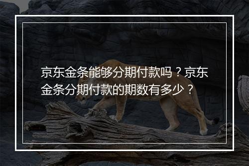 京东金条能够分期付款吗？京东金条分期付款的期数有多少？