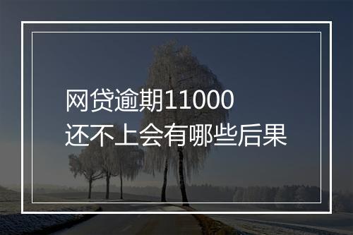 网贷逾期11000还不上会有哪些后果