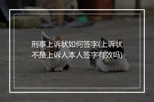 刑事上诉状如何签字(上诉状不是上诉人本人签字有效吗)
